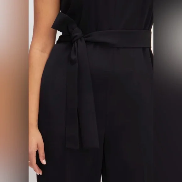 EVERLANE The Triacetate Belted Jumpsuit Black Sz 6 NWT - Picture 4 of 15